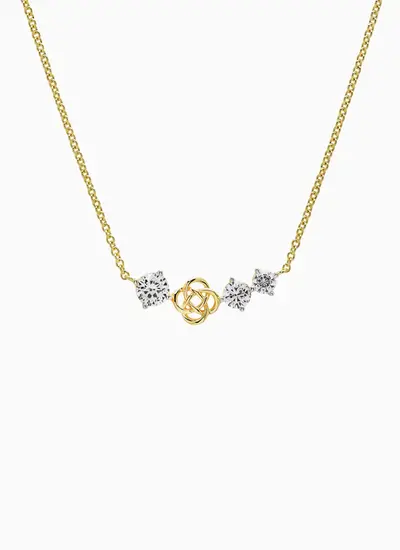 14K Gold Vermeil Celtic Knot Curve Necklace